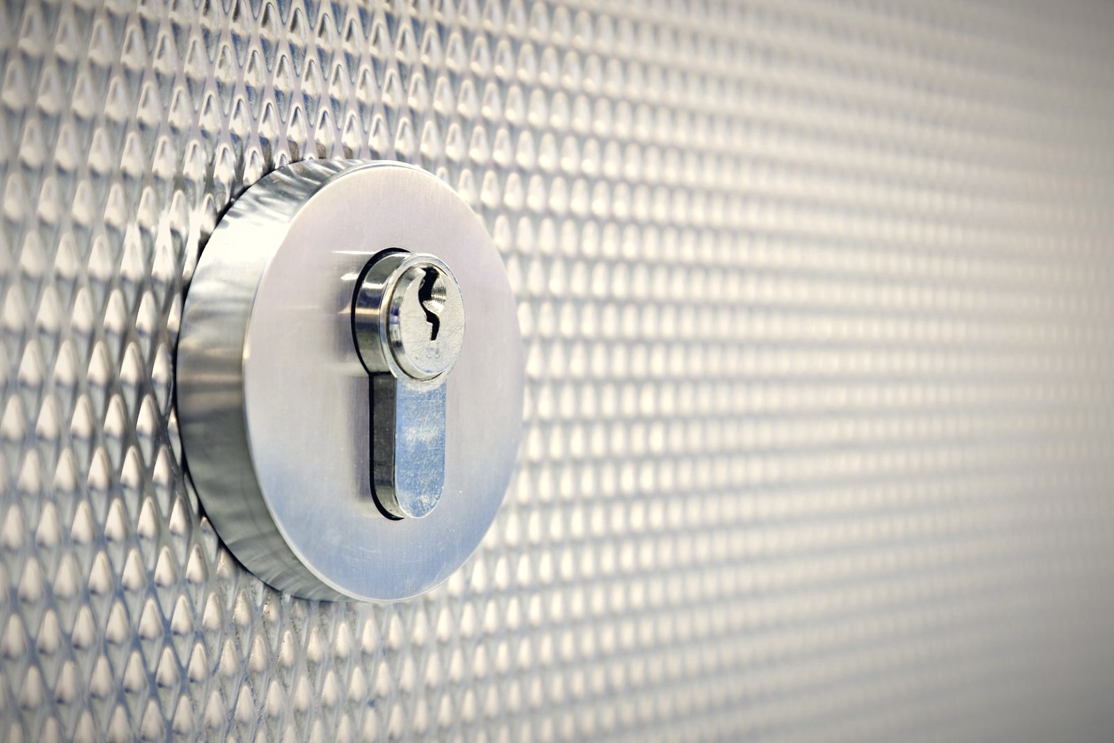 Close-up of a high security anti-snap euro cylinder lock